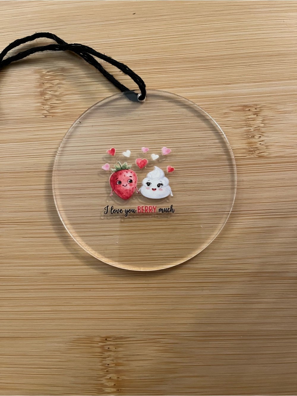 Cute Strawberry & Cream Ornament I Love You Berry Much